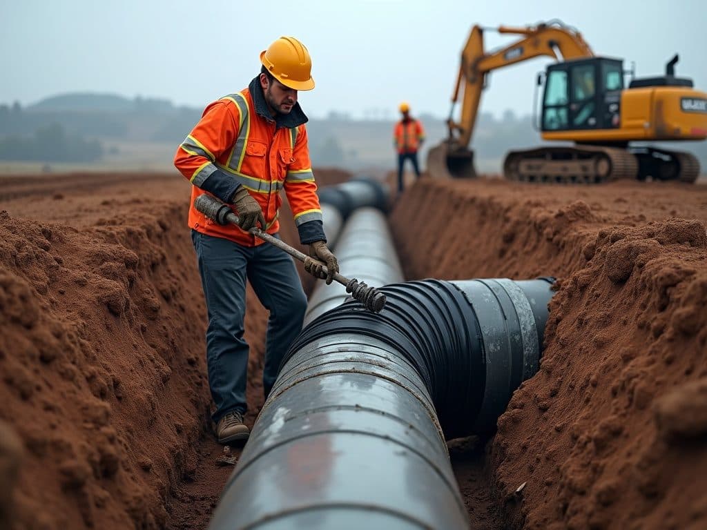Natural gas pipeline corrosion repair and insulation renewal