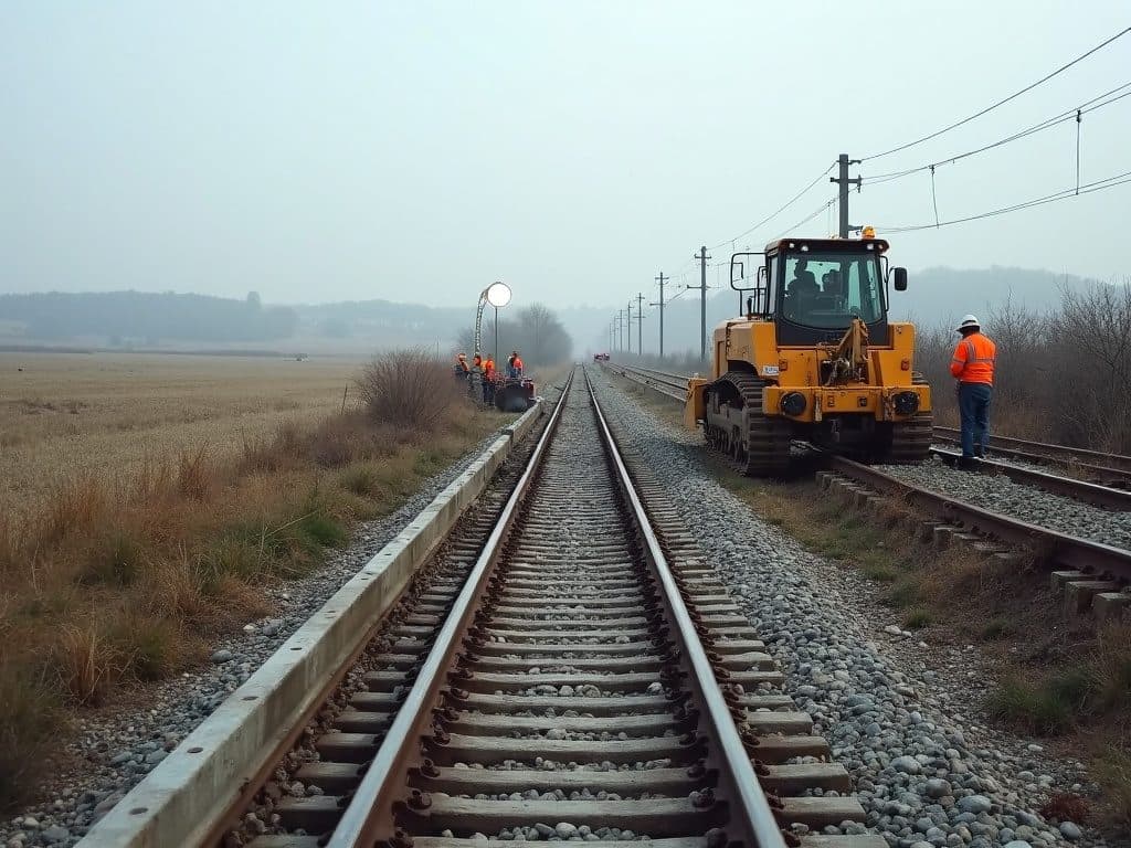 Railway Ballast-Retention Barrier Works